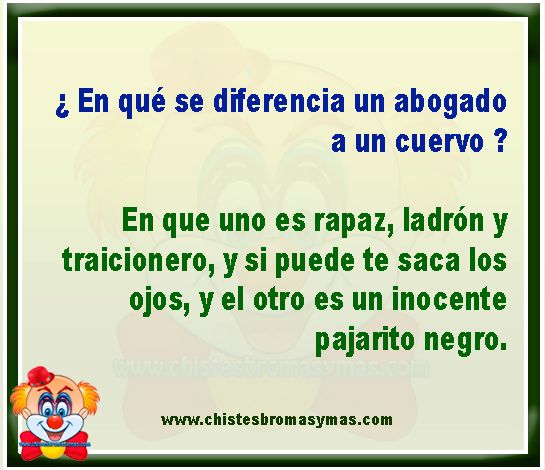 ¿ En qué se diferencia un abogado a un cuervo ? - Chistes de abogados