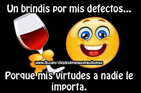 Un brindis por mis defectos - Chistes cortos buenos Un brindis por mis defectos - Chistes cortos buenos