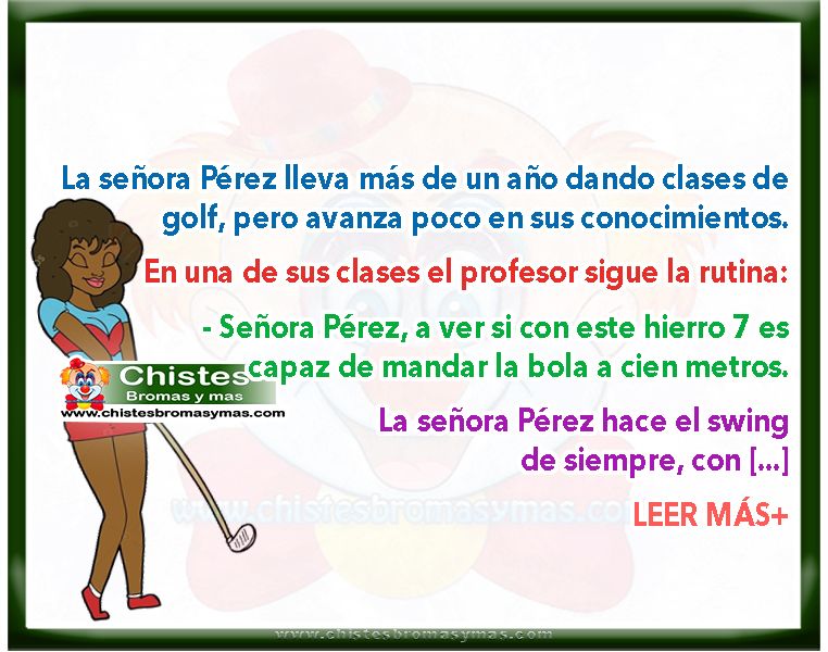 Chistes para mujeres - Clases de golf de la señora Pérez