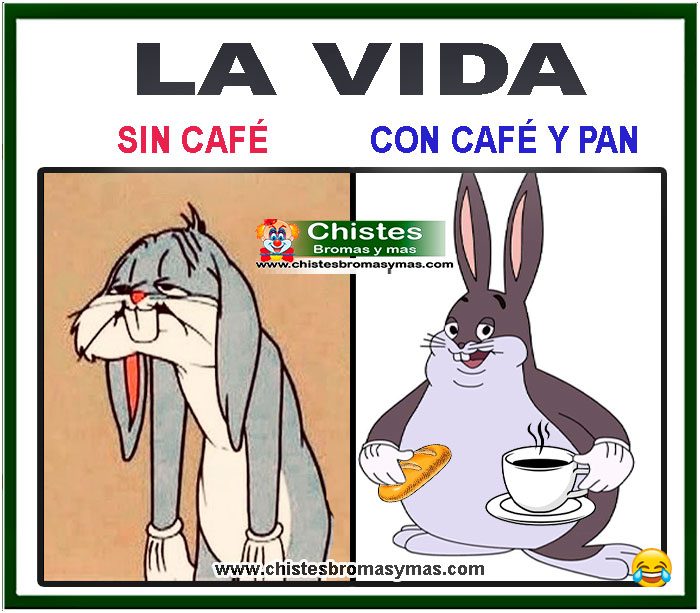 La vida sin cafe y la vida con cafe y pan